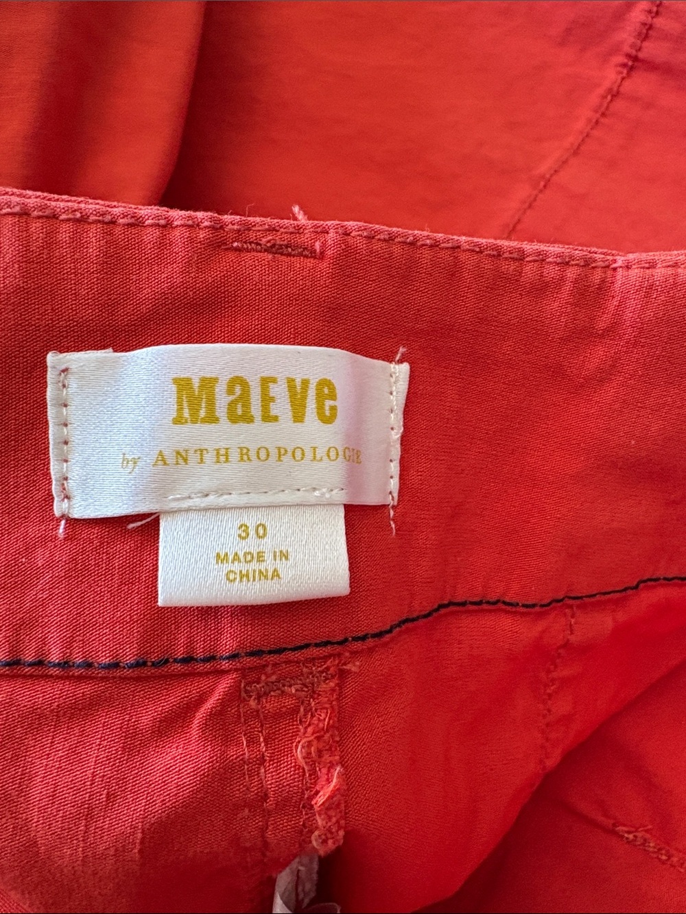 Anthropologie Maeve Bright Red Wide-Leg Pants